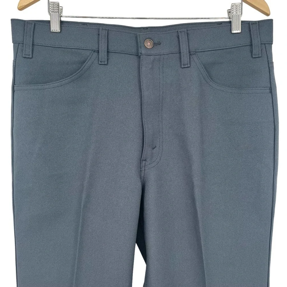 Vintage 1975 Levi’s Pants Dacron Straight Leg Black‎ Tab Gray 36x32